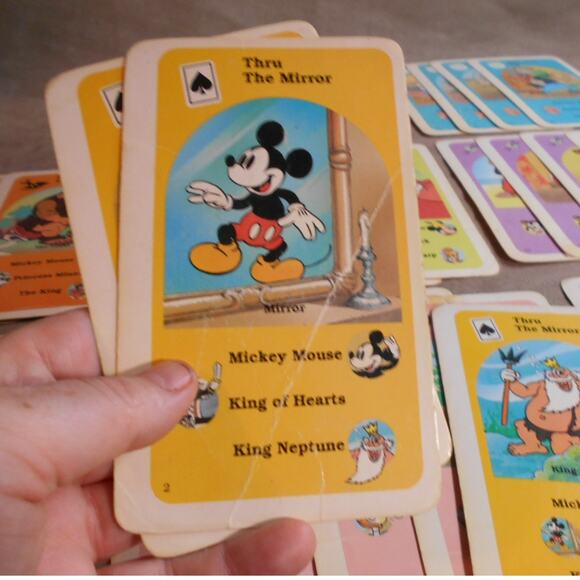 Vintage Mickey Mouse Cartoon Classics Giant Card Game Complete Golden #4864 - Picture 8 of 11